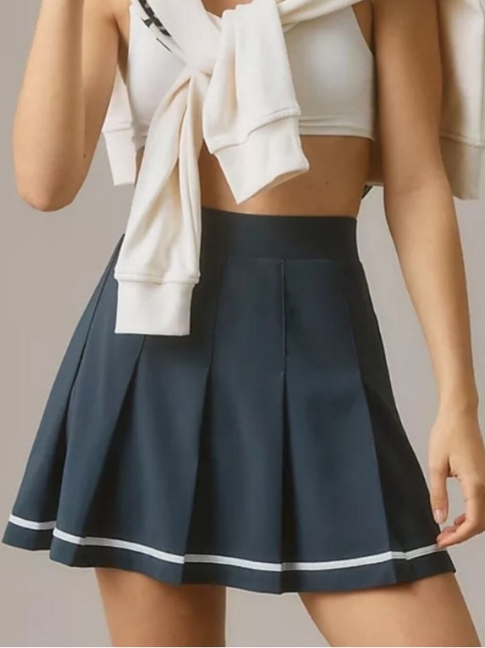 Varley CLARENDON High Rise Skort 16" NWT Navy Blue White Tennis Golf Skirt XS